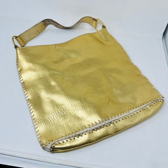 Hot Kiss Crochet Square Shoulder Bag Gold Grandma - Picture 4 of 5